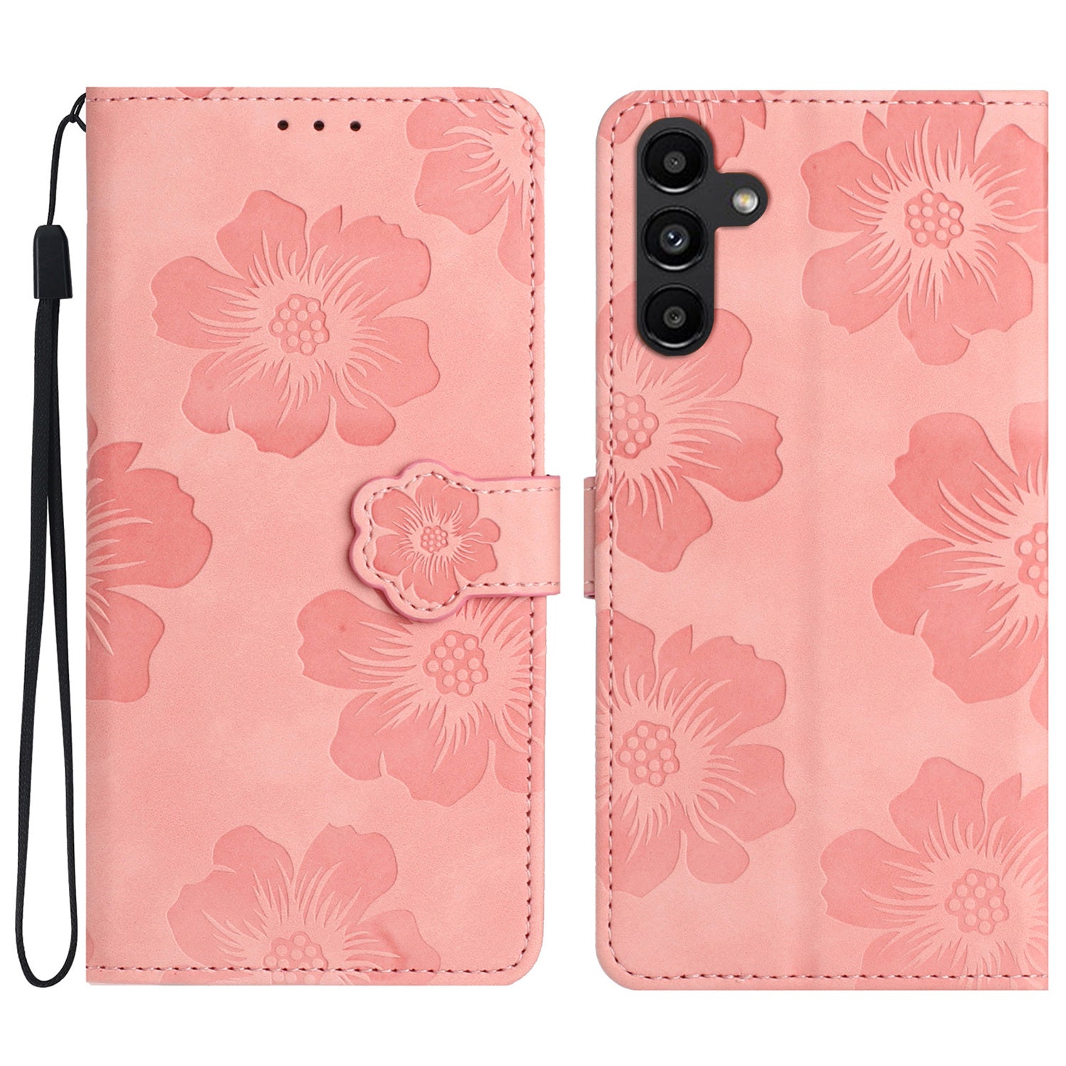 Flowers Imprinted Shell for Samsung Galaxy A13 5G Leather Phone Cover Wallet Stand Case with Strap Flowers Imprinted Shell for Samsung Galaxy A13 5G Leather Phone Cover Wallet Stand Case with Strap